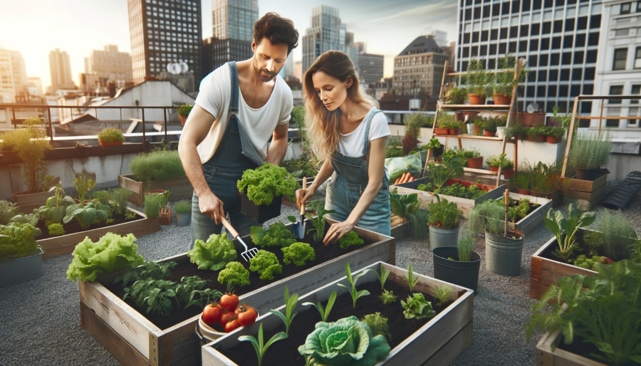 Starting a Rooftop Garden at Home - A Couple Working in Their Rooftop Garden