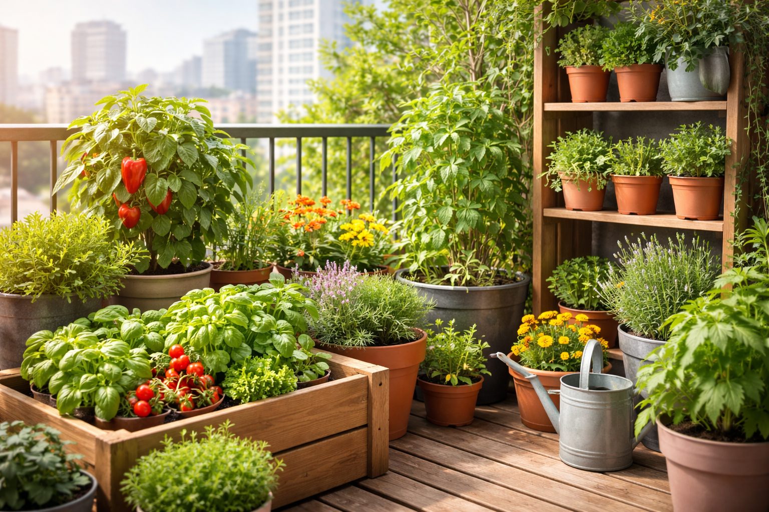 Urban Container Gardening Ideas- Using containers to create an Urban balcony garden oasis