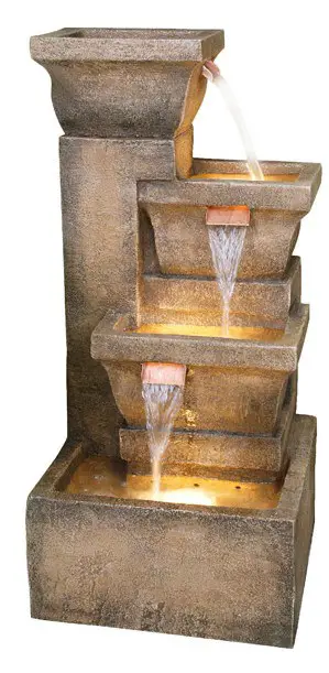 Decorative Water Features -Garden Decor-Ashboro Lighted Garden Fountain